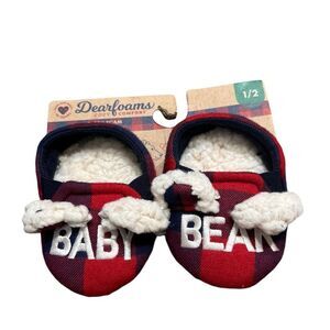 Dearfoams Plaid Baby Bear Slippers